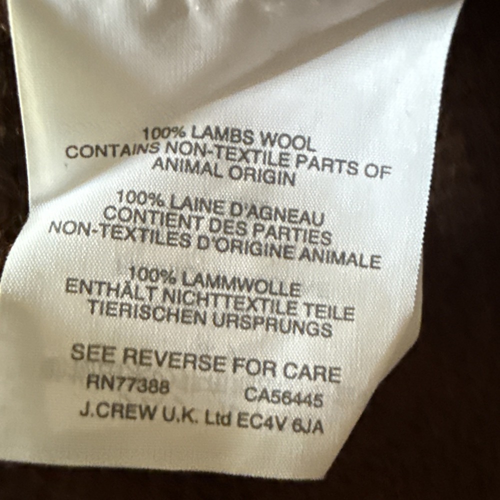 J Crew Sweater Mens Size XLT Brown Lambswool 1/4 Zip Pullover Classic Neutral‎ - Picture 4 of 8